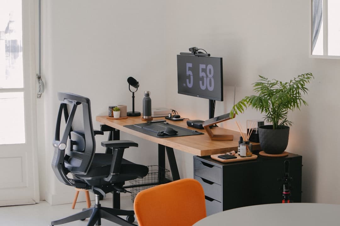 Executive professional at a focused work desk